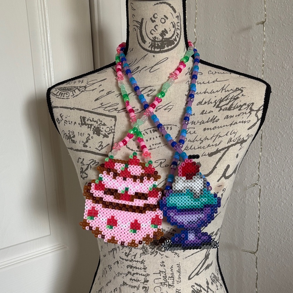 Colorful Beaded Cupcake Necklaces - Picture 2 of 2